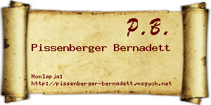 Pissenberger Bernadett névjegykártya